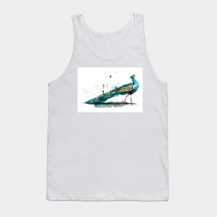 Colorful Peacock Drawing Tank Top